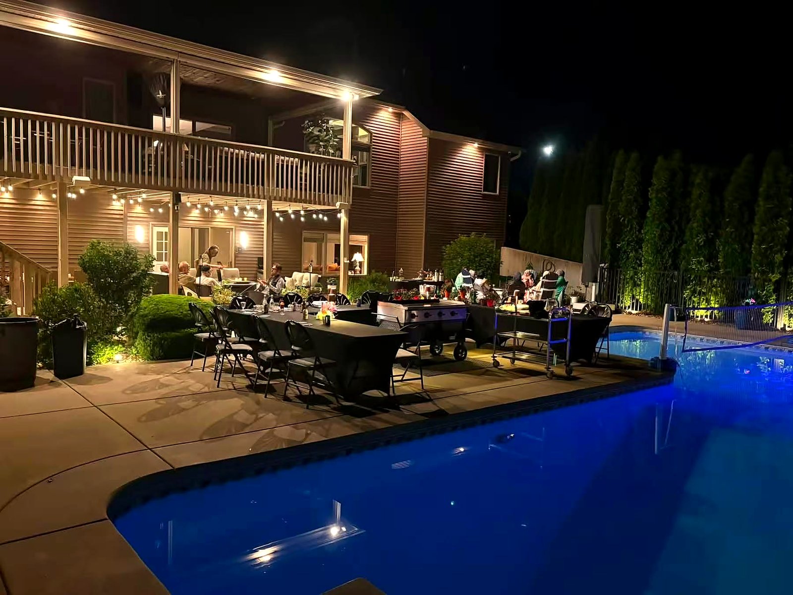 Evening hibachi catering event in Bend