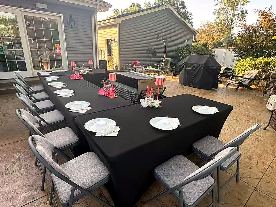 Patio hibachi party setup in Seattle